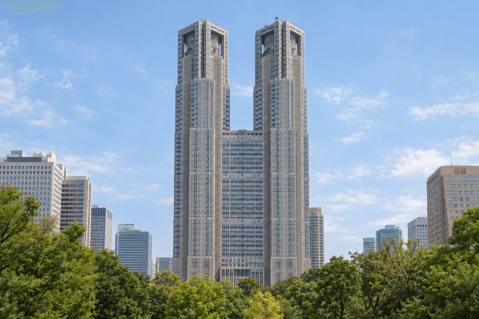 Shinjuku · Gobierno Metropolitano de Tokio · Ilustración con IA · no es una fotografía